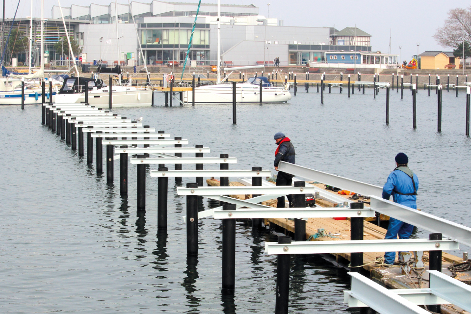 GRP substructure for jetty systems in hydraulic engineering